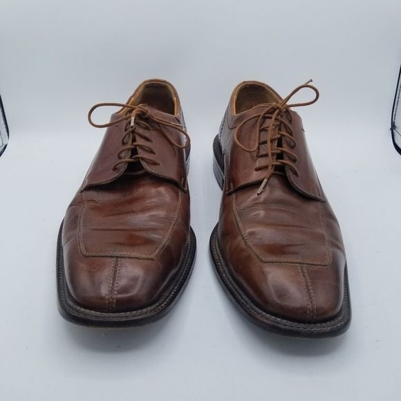 Mens Oxford shoes 9.5 Cole Haan Wooden Soles Brown Lace Up lacers Italy - Picture 13 of 14